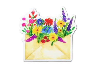 Floral Envelope Vinyl Sticker